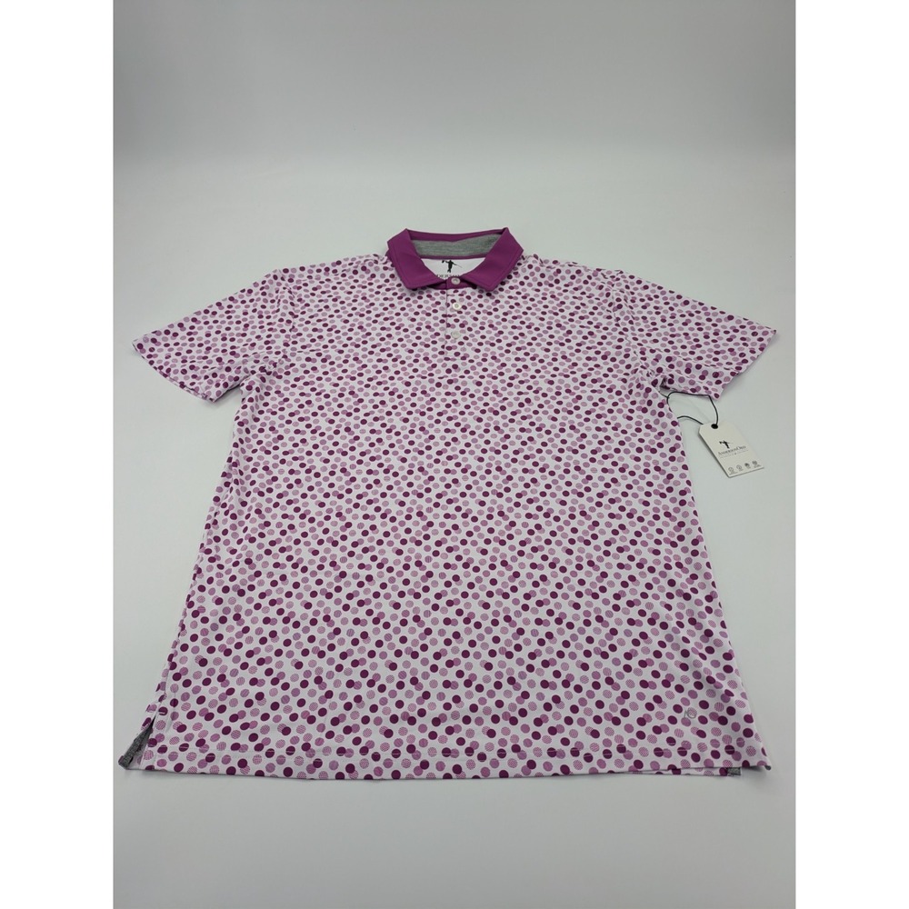 NWT Anderson Ord Men's Golf Polo Shirt Purple Medium Performance Geometric New